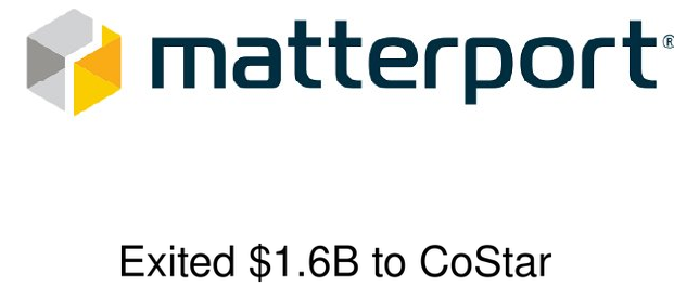 Matterport logo — exited to CoStar for $1.6B