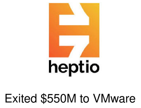 Heptio logo — exited to VMware for $550M